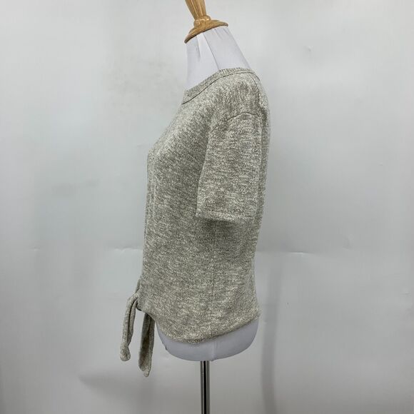 Madewell Sweater Tee Womens 2XS XXS Gray Knot Front Detail Cropped Fit Cotton - Picture 4 of 13